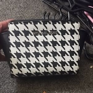 Michael Kors Black and White Houndstooth Women's Bag